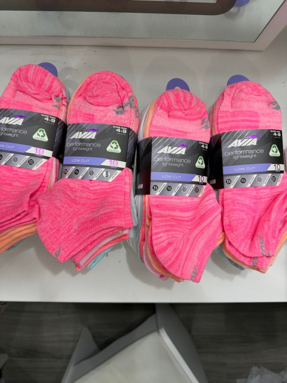 Avia Low Cut No-Show Socks in Neon Pink - 4pk